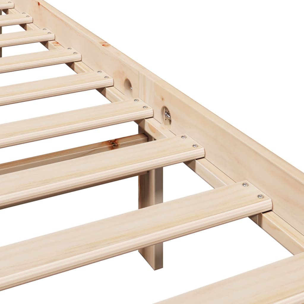 Cadre De Lit Sans Matelas 140X190 Cm Bois De Pin Massif