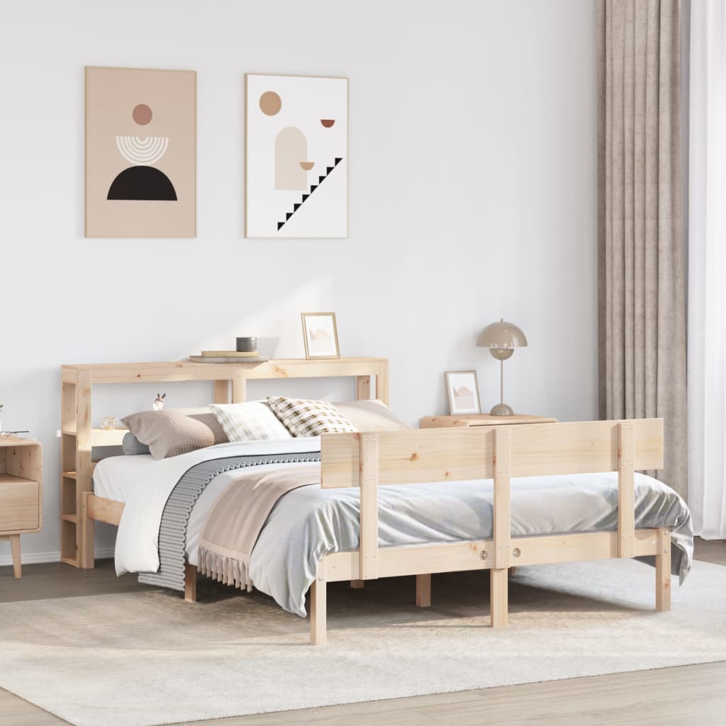 Cadre De Lit Sans Matelas 140X190 Cm Bois De Pin Massif