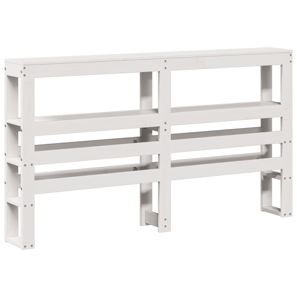 Cadre De Lit Sans Matelas Blanc 120X200 Cm Bois De Pin Massif