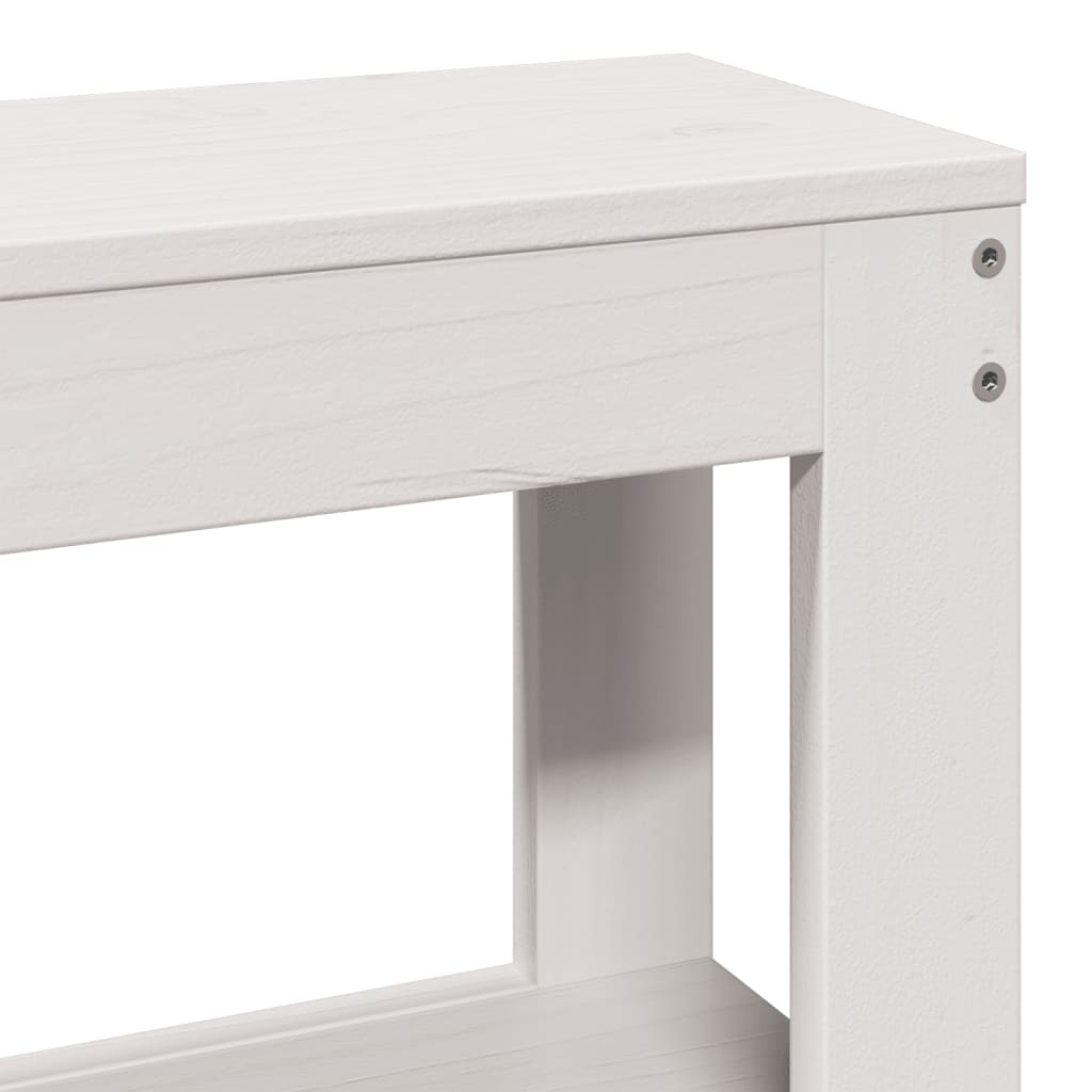 Cadre De Lit Sans Matelas Blanc 120X200 Cm Bois De Pin Massif