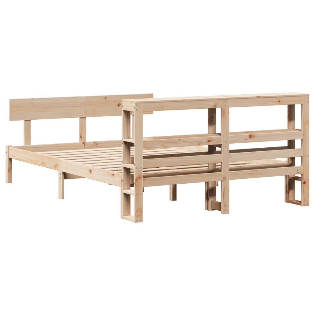 Cadre De Lit Sans Matelas 140X200 Cm Bois Massif De Pin