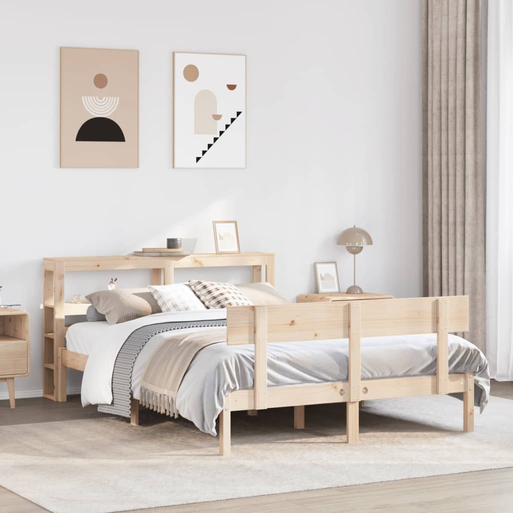 Cadre De Lit Sans Matelas 140X200 Cm Bois Massif De Pin