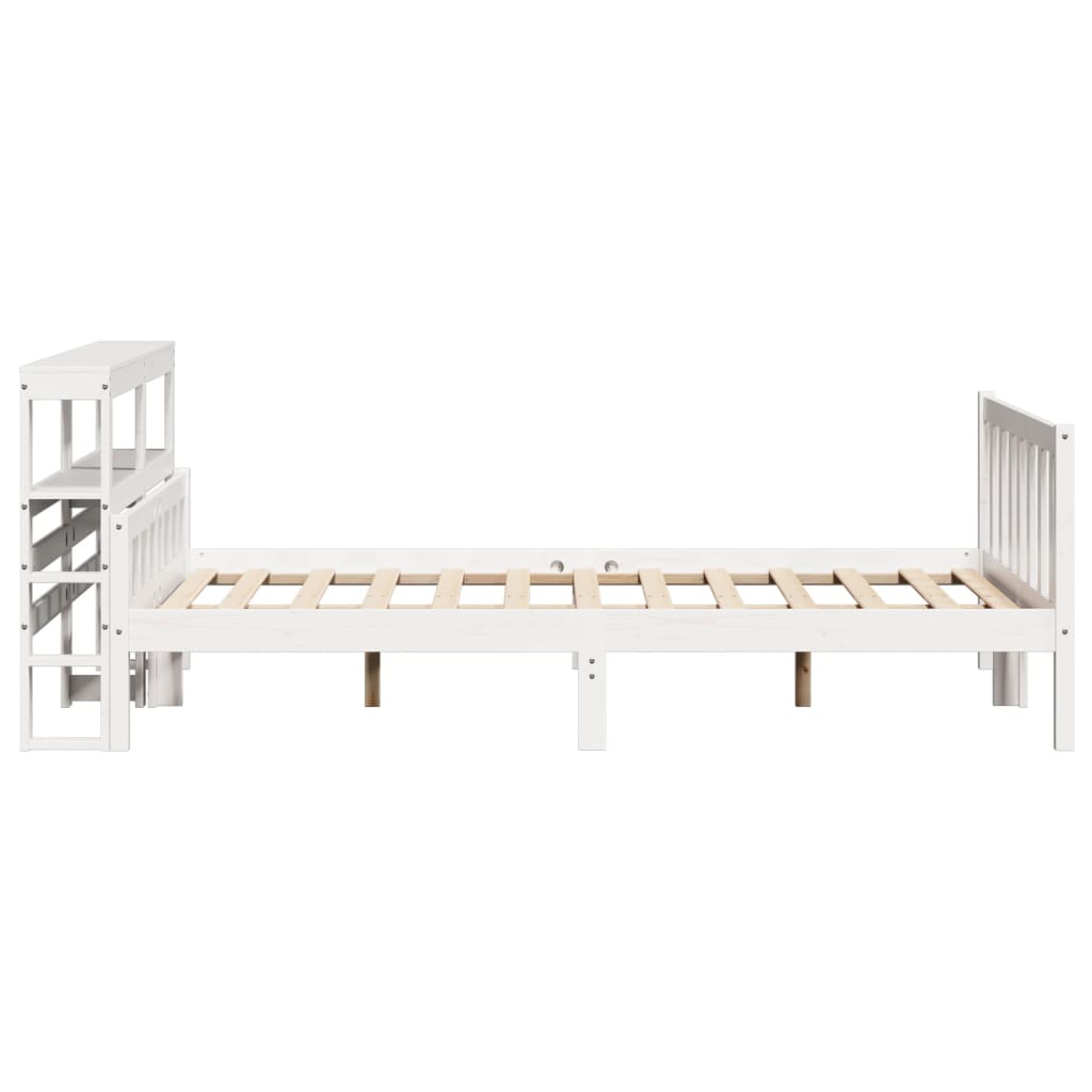 Cadre De Lit Sans Matelas Blanc 150X200 Cm Bois De Pin Massif