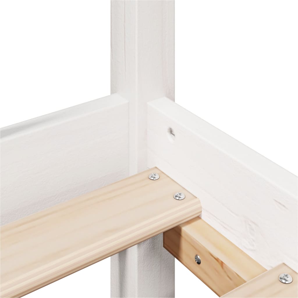 Cadre De Lit Sans Matelas Blanc 150X200 Cm Bois De Pin Massif