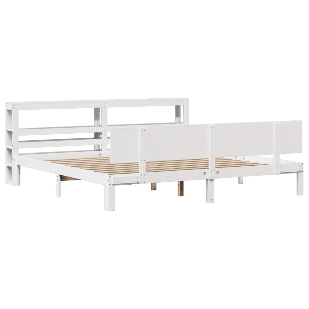 Cadre De Lit Avec Tête De Lit Sans Matelas Blanc 200X200 Cm