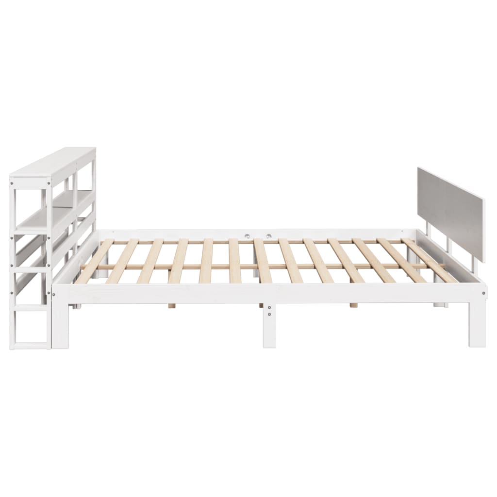 Cadre De Lit Avec Tête De Lit Sans Matelas Blanc 200X200 Cm