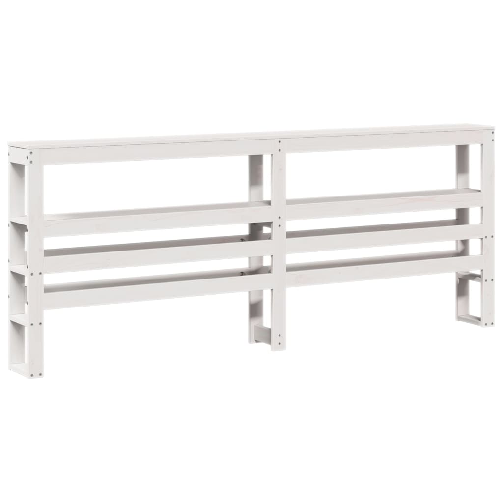 Cadre De Lit Sans Matelas Blanc 200X200 Cm Bois Massif De Pin