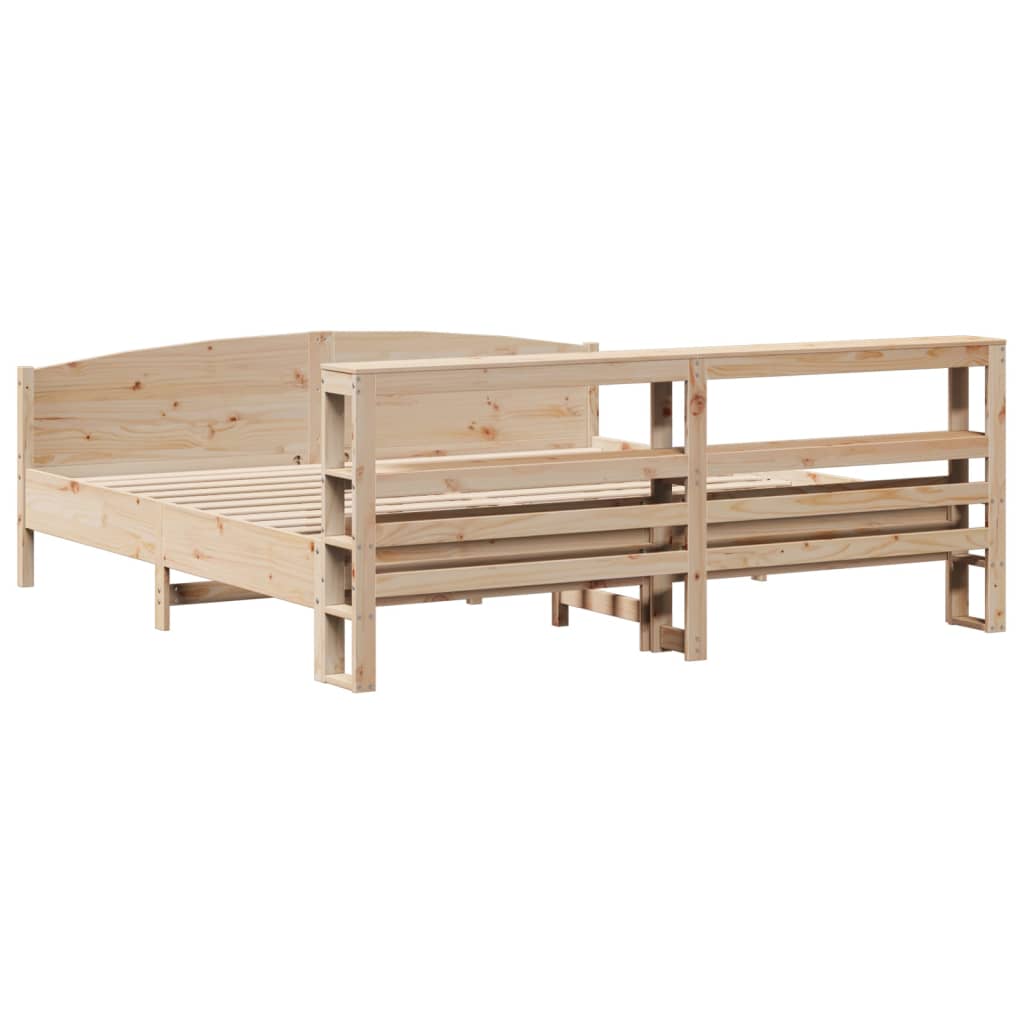 Cadre De Lit Sans Matelas 180X200 Cm Bois Massif De Pin