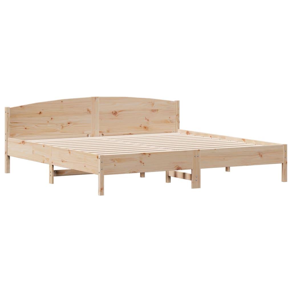 Cadre De Lit Sans Matelas 180X200 Cm Bois Massif De Pin