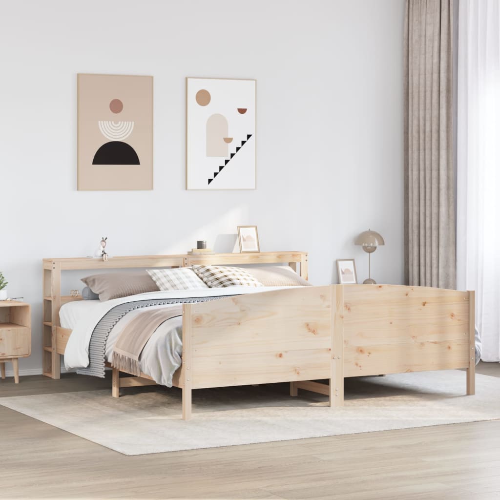 Cadre De Lit Sans Matelas 180X200 Cm Bois Massif De Pin
