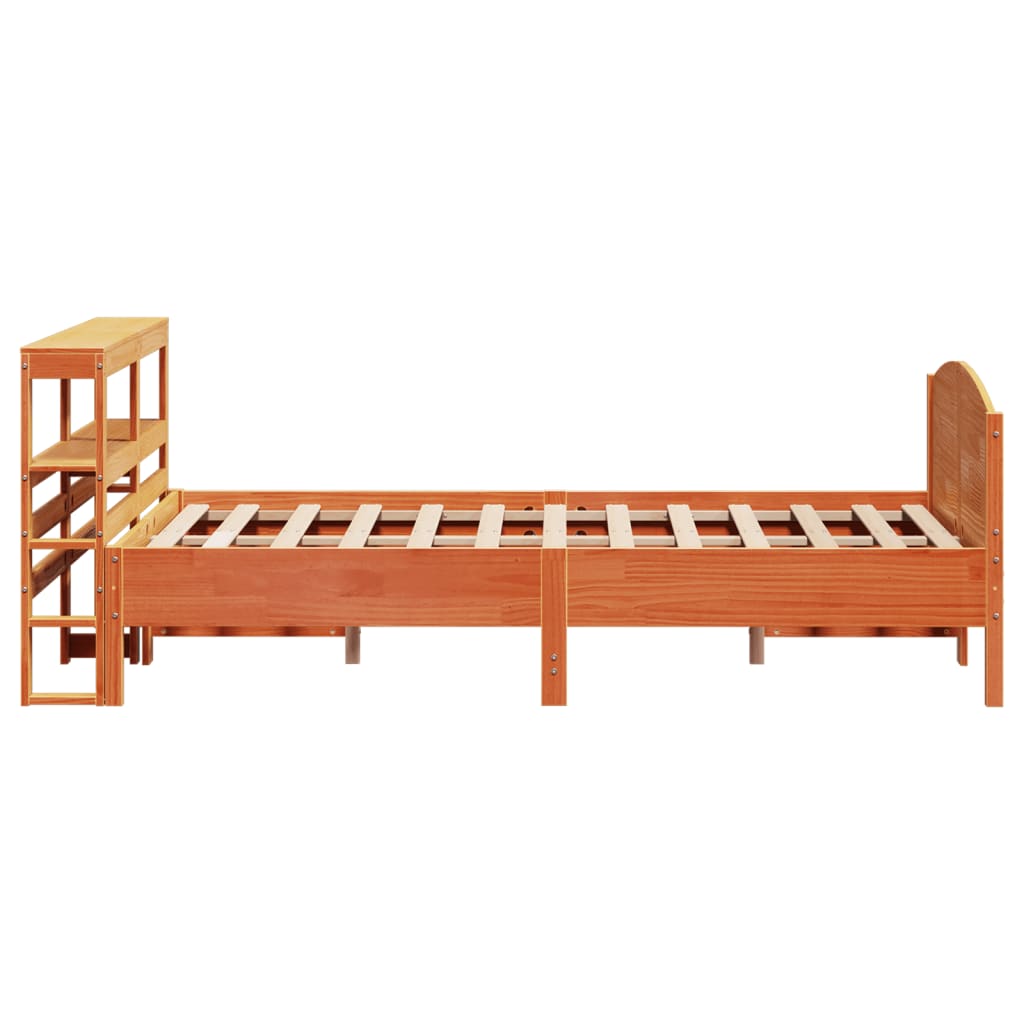 Cadre De Lit Sans Matelas Cire Marron 160X200Cm Bois Pin Massif