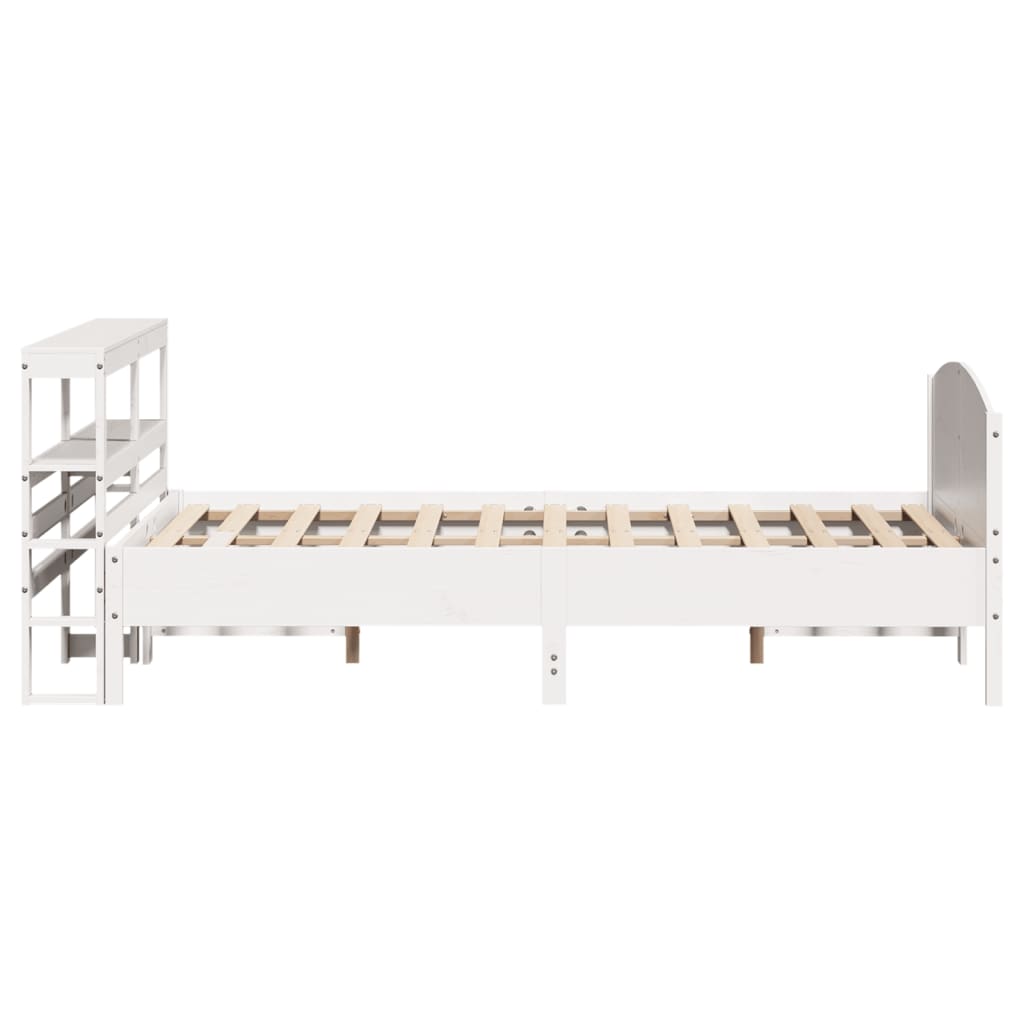 Cadre De Lit Sans Matelas Blanc 150X200 Cm Bois De Pin Massif