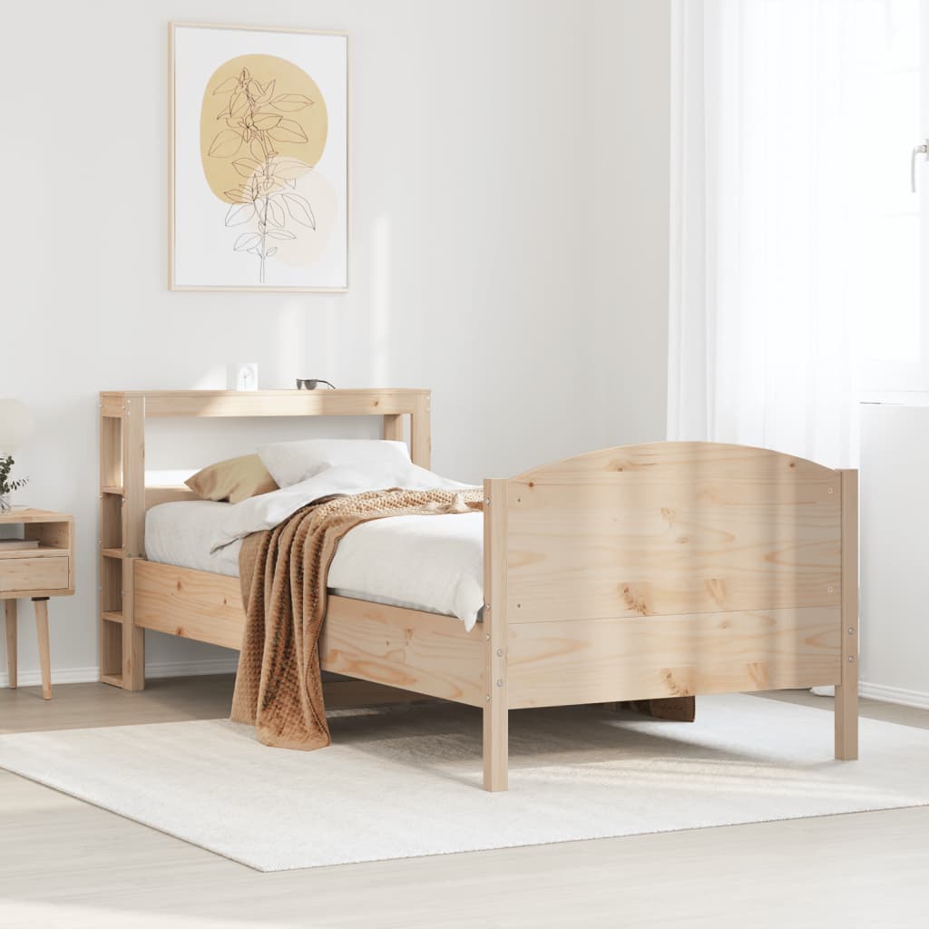 Cadre De Lit Sans Matelas 75X190 Cm Bois De Pin Massif