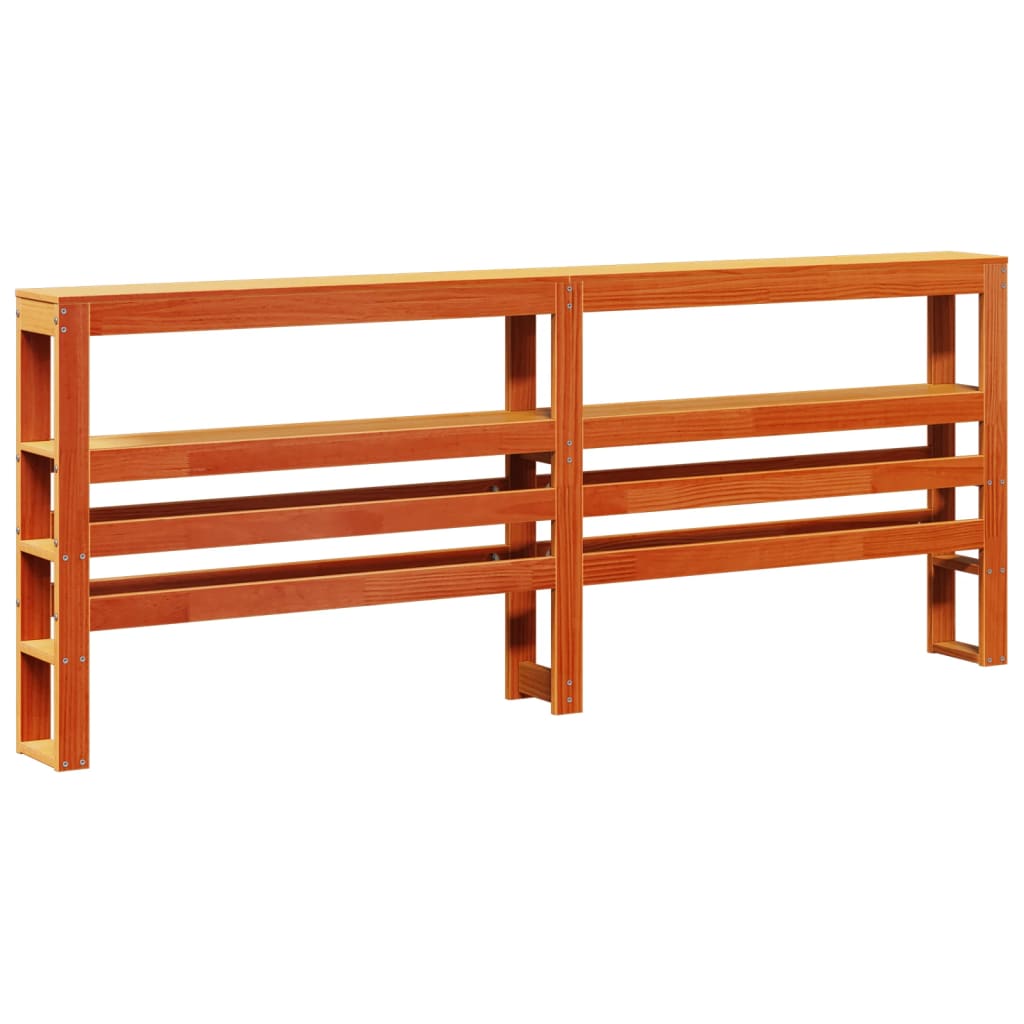 Cadre De Lit Sans Matelas Cire Marron 200X200Cm Bois Pin Massif