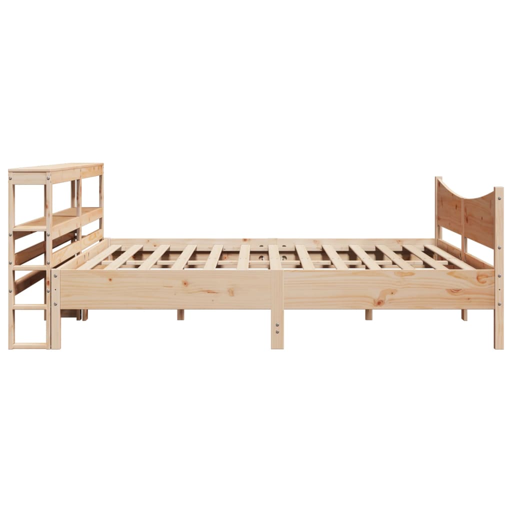 Cadre De Lit Avec Tête De Lit 180X200 Cm Bois De Pin Massif