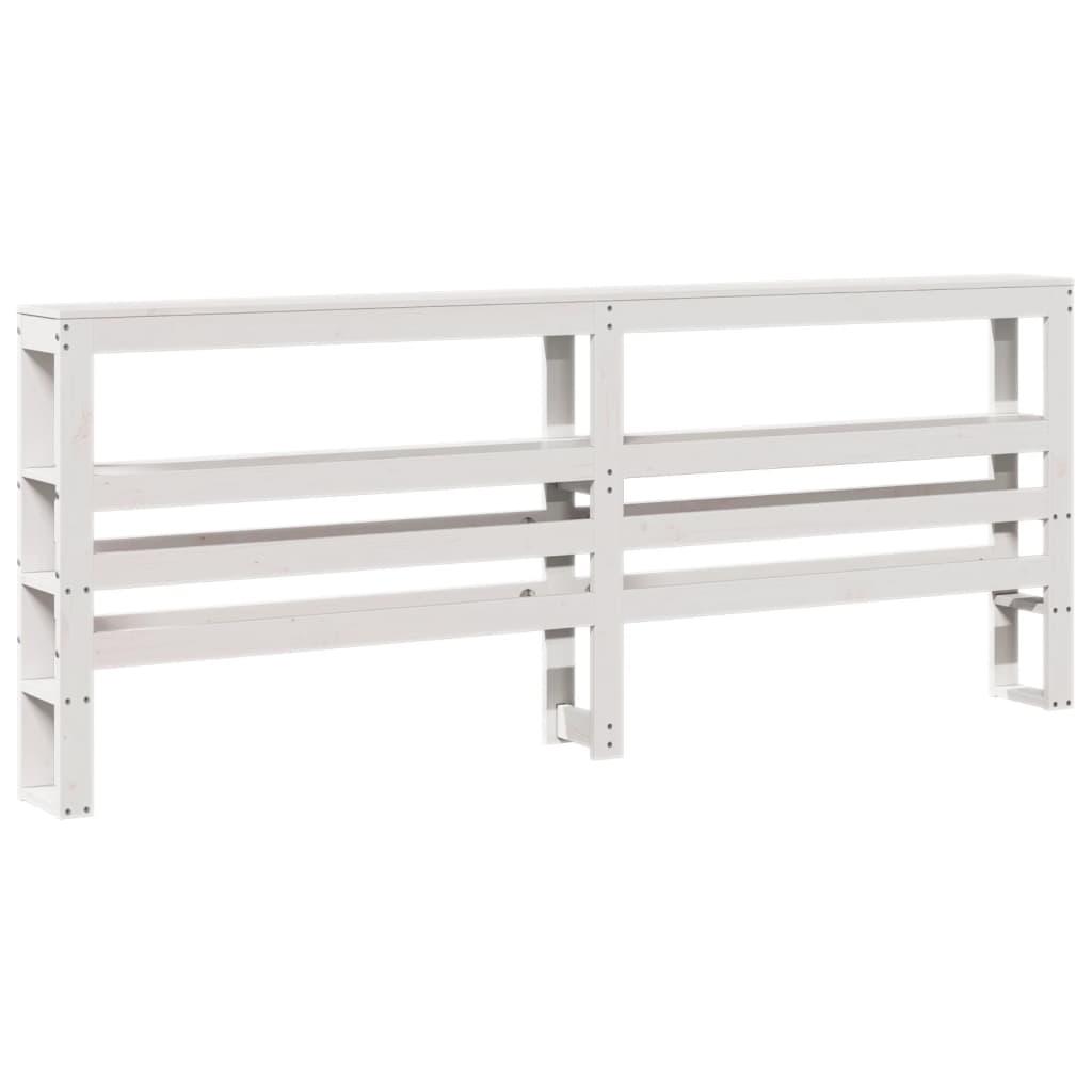 Cadre De Lit Sans Matelas Blanc 200X200 Cm Bois Massif De Pin