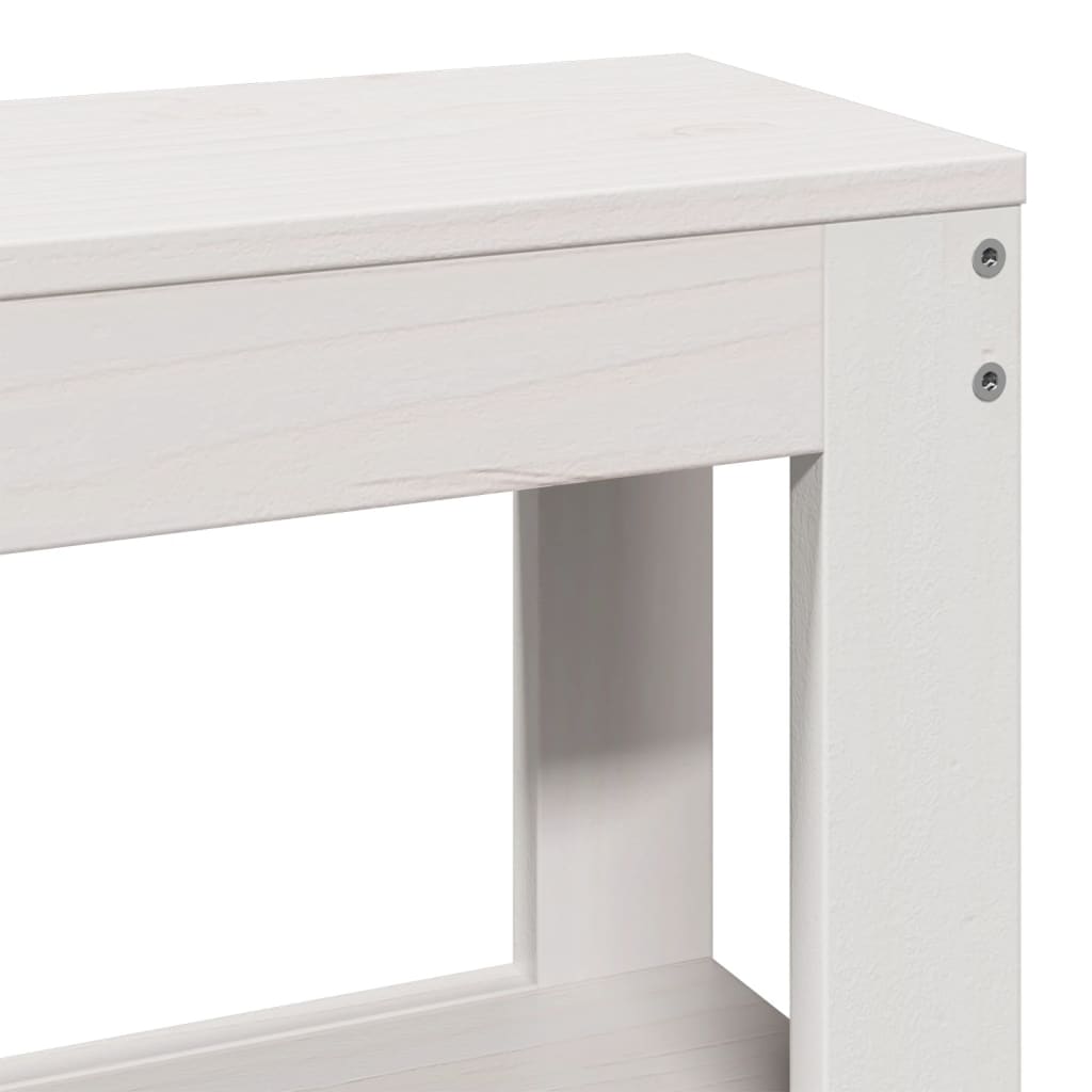 Cadre De Lit Sans Matelas Blanc 200X200 Cm Bois Massif De Pin