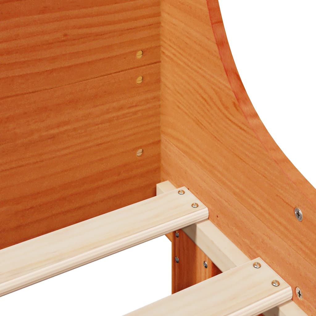 Cadre De Lit Sans Matelas Cire Marron 160X200Cm Bois Pin Massif