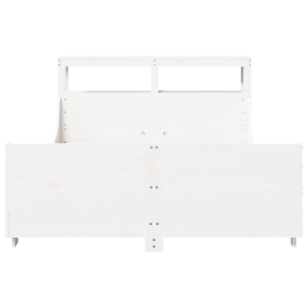 Cadre De Lit Sans Matelas Blanc 150X200 Cm Bois De Pin Massif