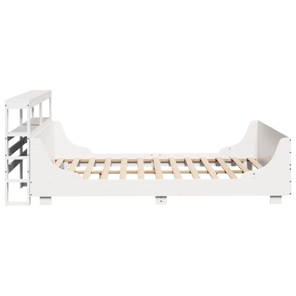 Cadre De Lit Sans Matelas Blanc 150X200 Cm Bois De Pin Massif