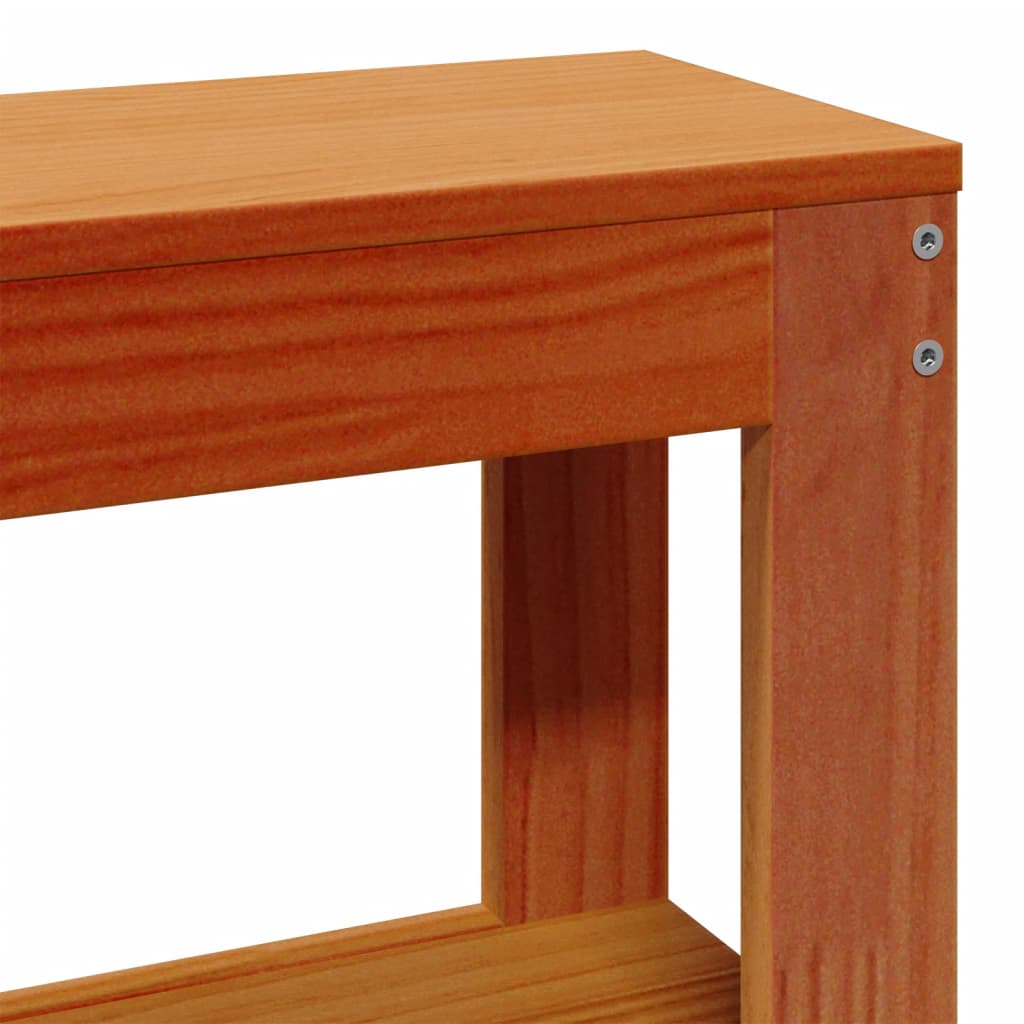 Cadre De Lit Sans Matelas Cire Marron 135X190Cm Bois Pin Massif