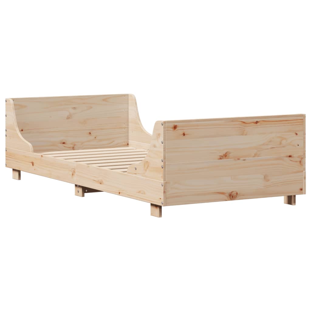 Cadre De Lit Sans Matelas 75X190 Cm Bois De Pin Massif