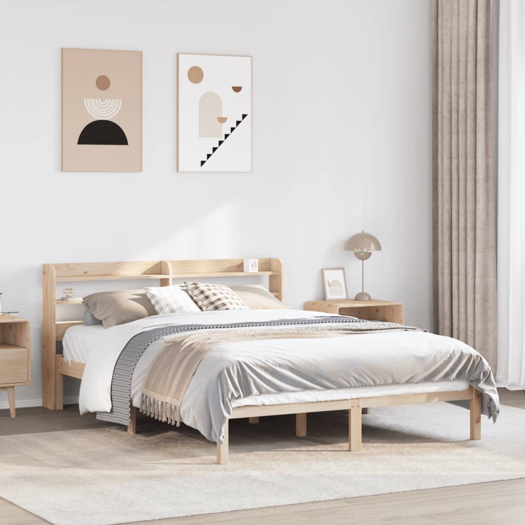 Cadre De Lit Et Tête De Lit Sans Matelas Cire Marron