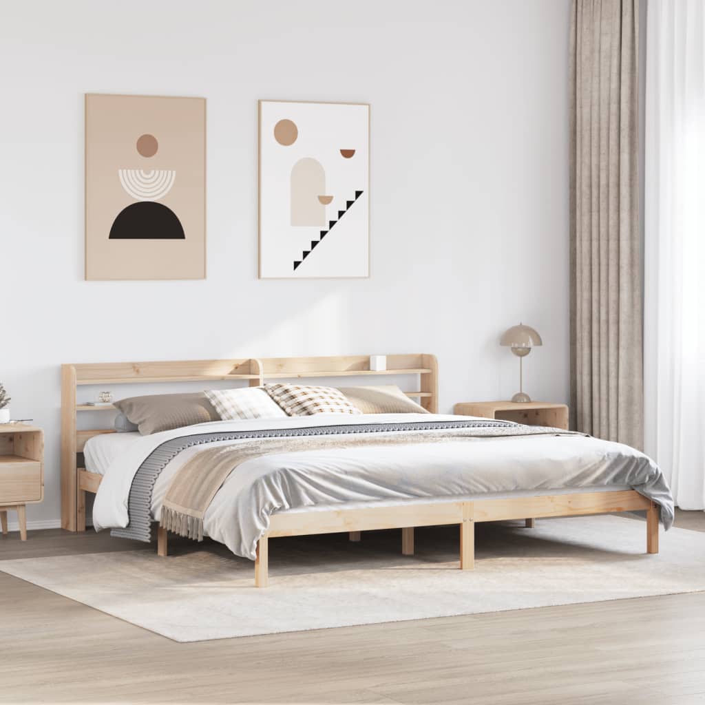 Cadre De Lit Et Tête De Lit Sans Matelas Cire Marron