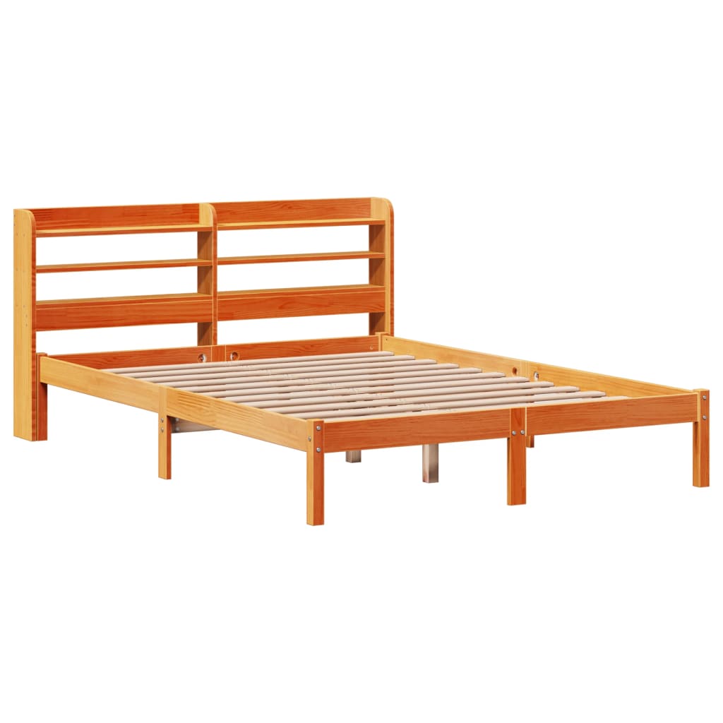 Cadre De Lit Et Tête De Lit Sans Matelas Cire Marron