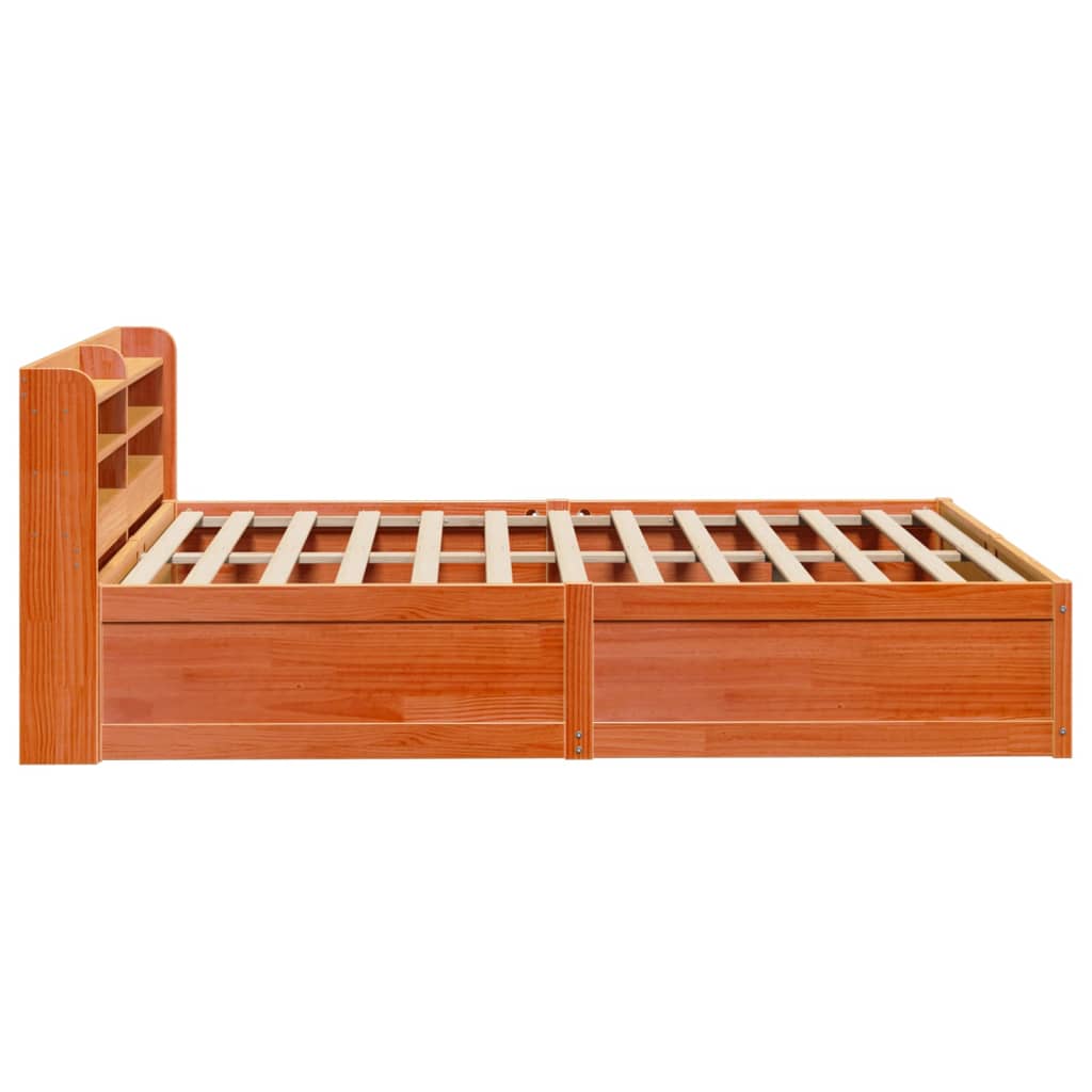 Cadre De Lit Et Tête De Lit Cire Marron Bois De Pin