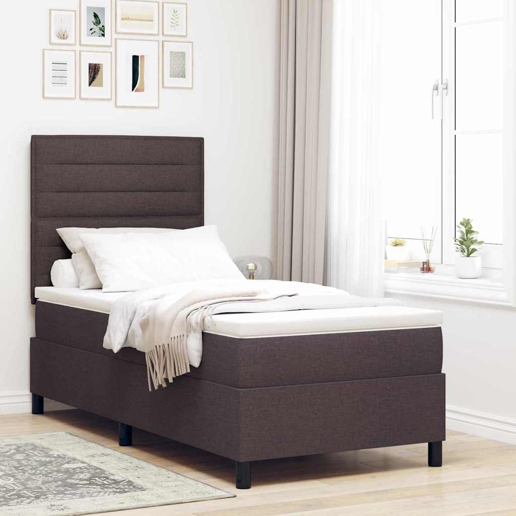 Lit À Ressorts Avec Tête De Lit Tissu
