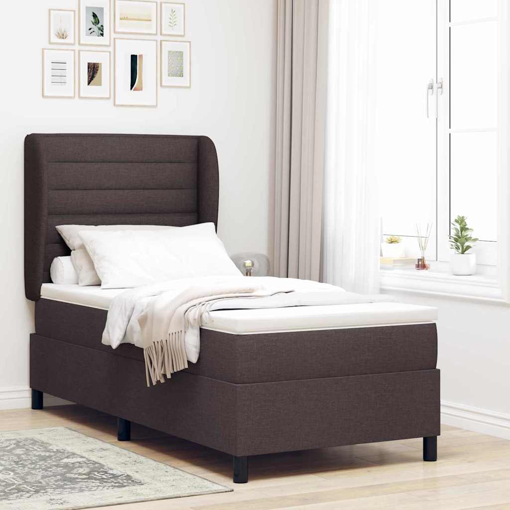 Lit À Ressorts Avec Tête De Lit Tissu