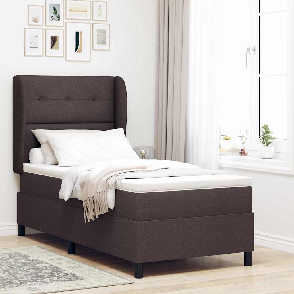 Lit À Ressorts Avec Tête De Lit Tissu