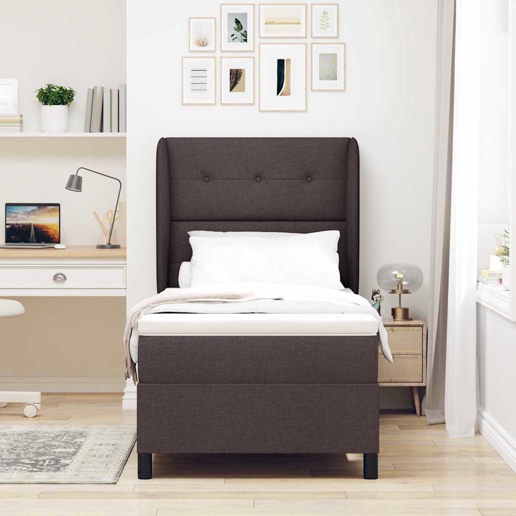 Lit À Ressorts Avec Tête De Lit Tissu