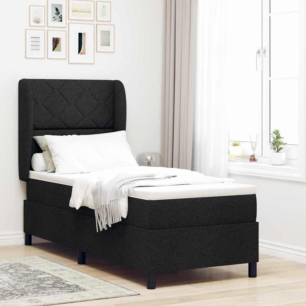 Lit À Ressorts Avec Tête De Lit Tissu