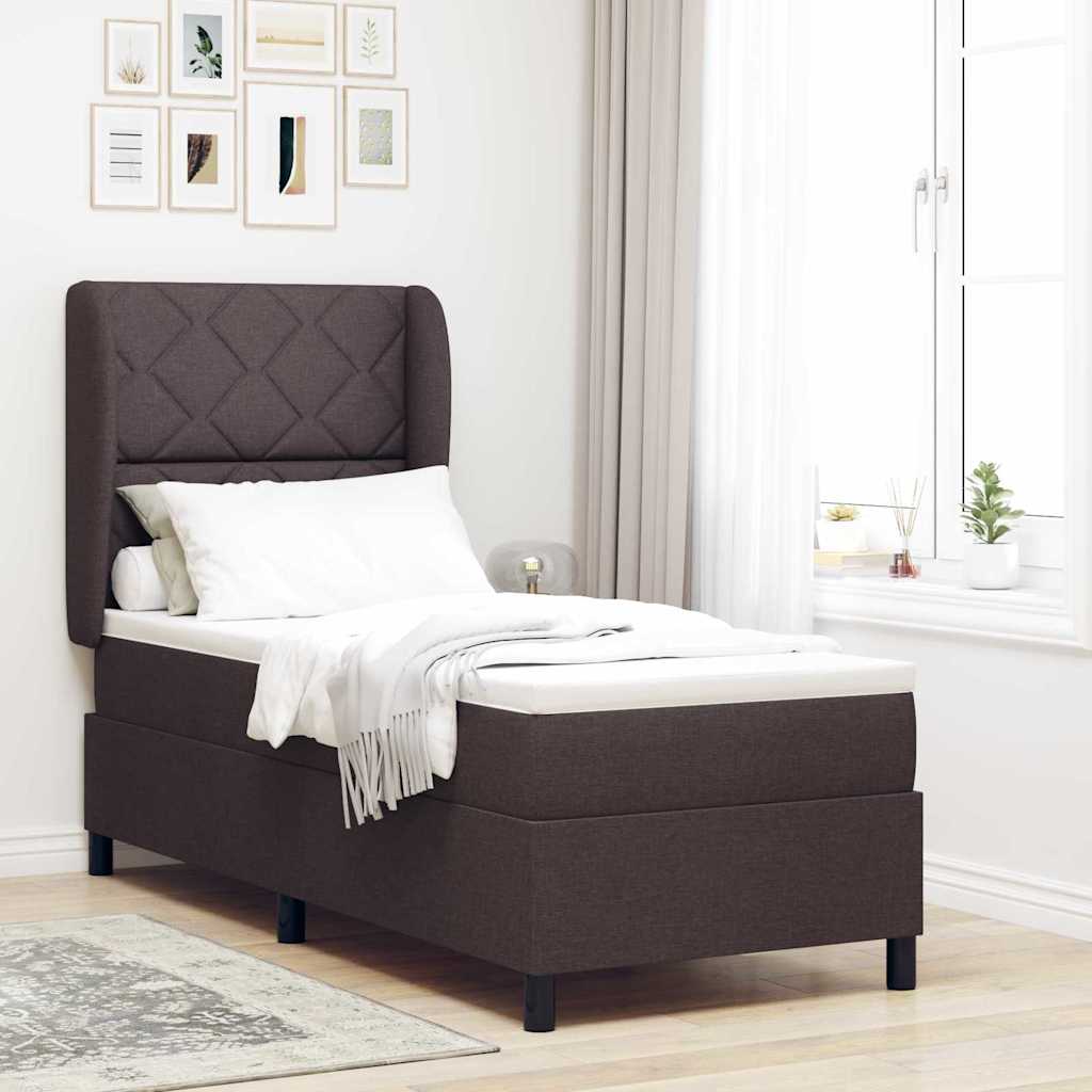 Lit À Ressorts Avec Tête De Lit Tissu