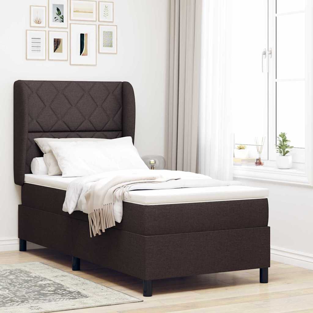 Lit À Ressorts Avec Tête De Lit Tissu