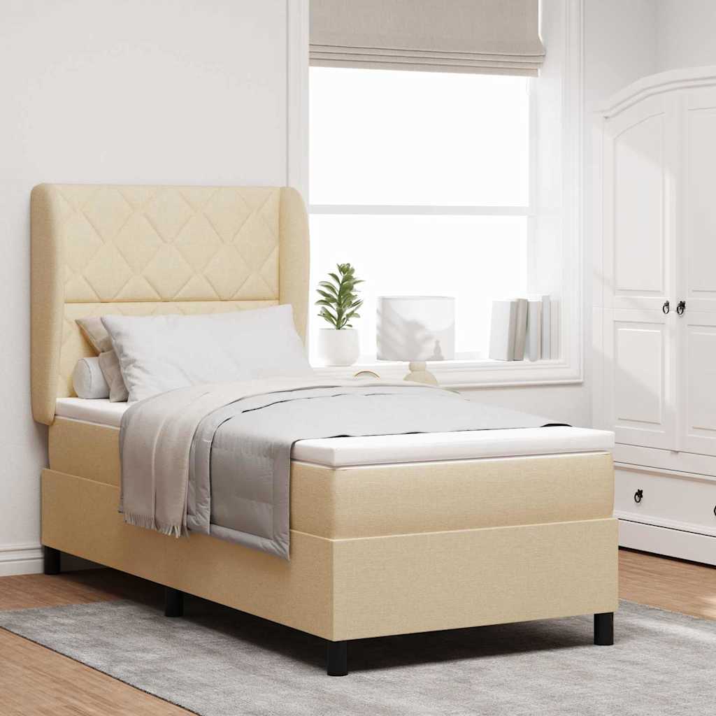Lit À Ressorts Avec Tête De Lit Tissu
