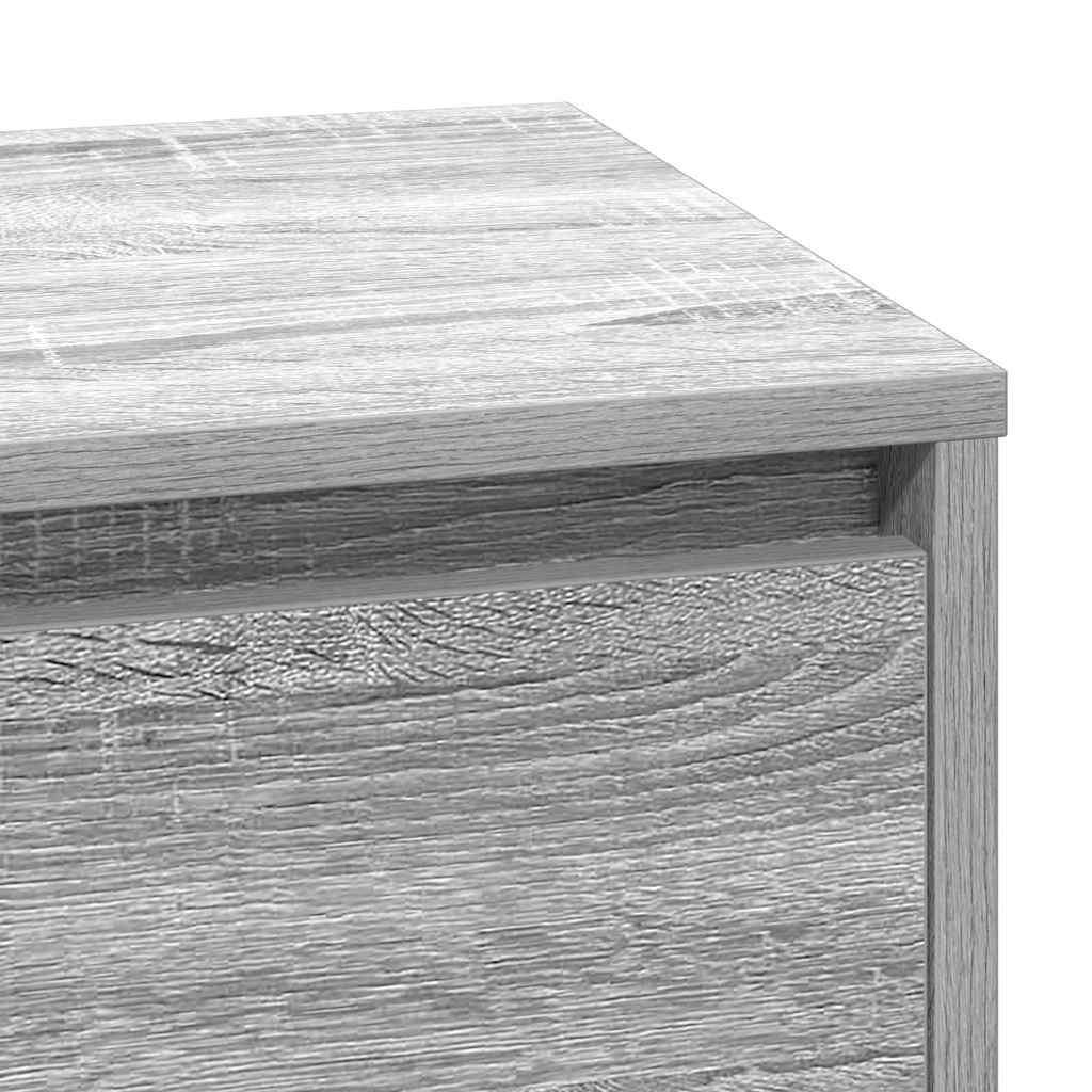 Cabinet De Chevet Gris 71 X 34,5 X 75 Cm Bois D'ingénierie