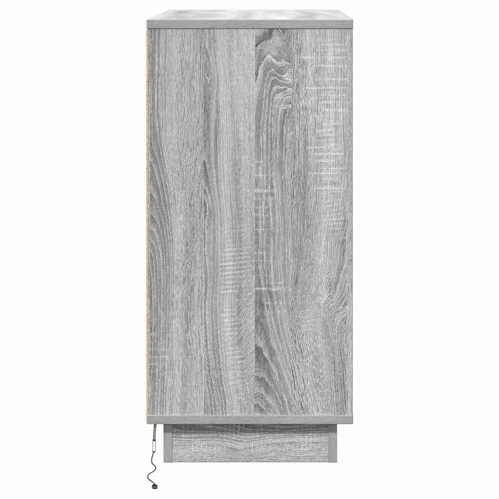 Cabinet De Chevet Gris 71 X 34,5 X 75 Cm Bois D'ingénierie