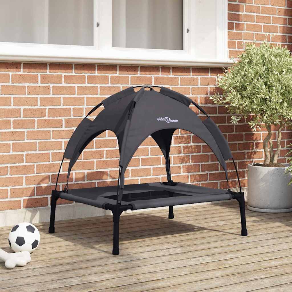Lit Pour Chien Avec Auvent Tissu Oxford Et Acier