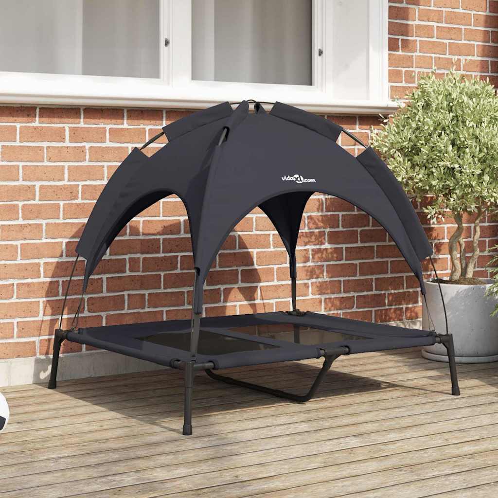 Lit Pour Chien Avec Auvent Tissu Oxford Et Acier