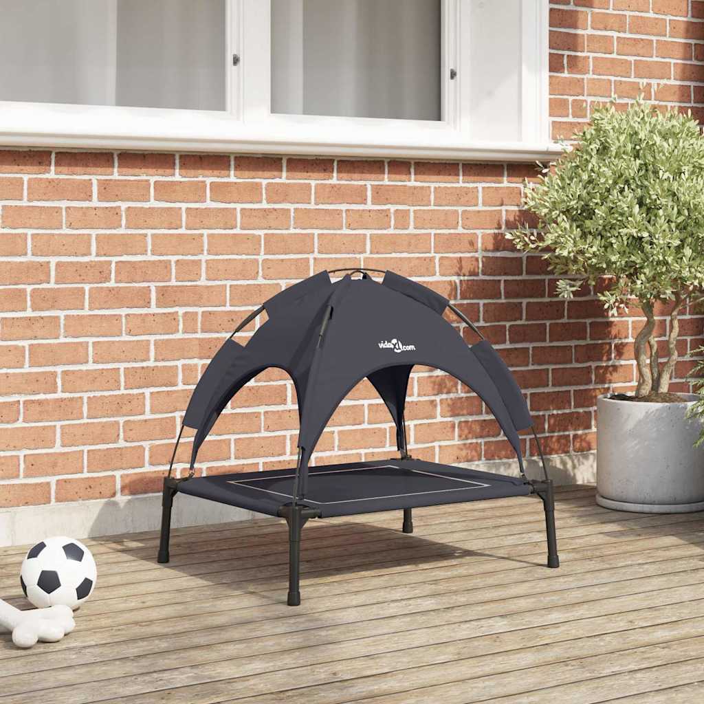 Lit Pour Chien Avec Auvent Tissu Oxford Et Acier