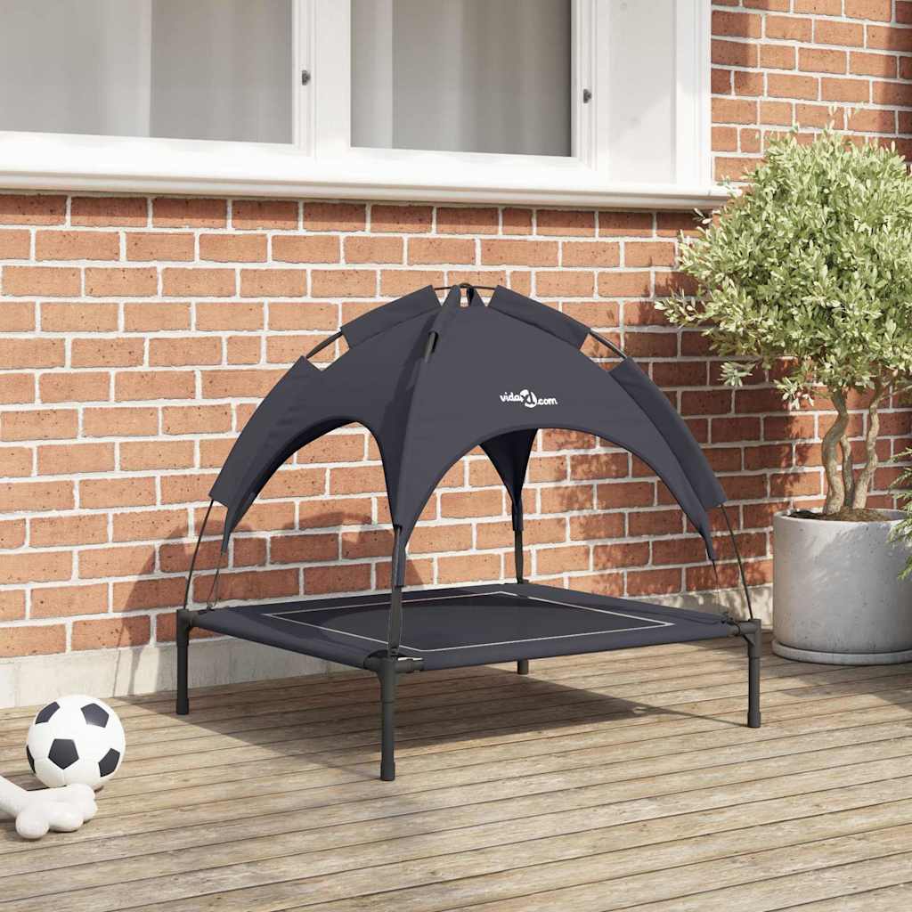 Lit Pour Chien Avec Auvent Tissu Oxford Et Acier
