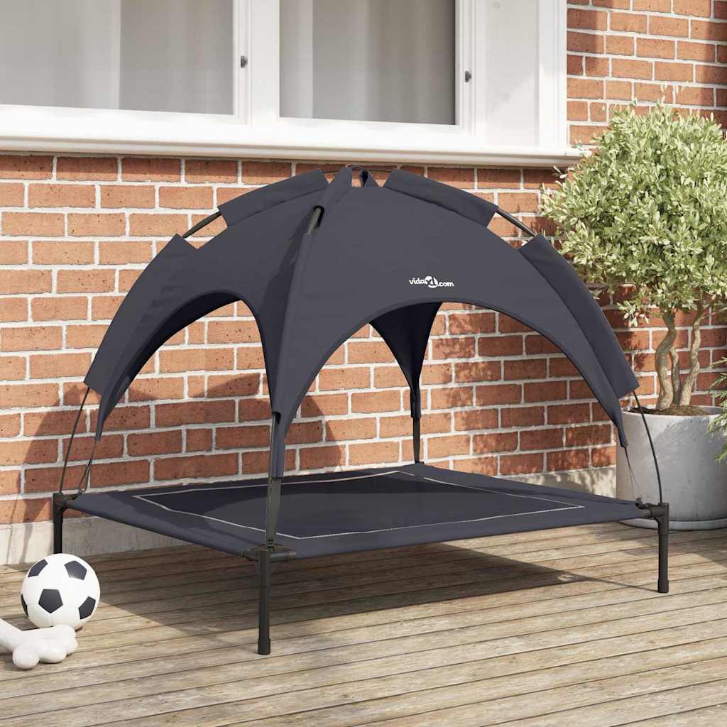 Lit Pour Chien Avec Auvent Tissu Oxford Et Acier
