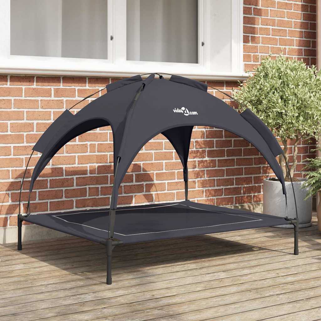Lit Pour Chien Avec Auvent Tissu Oxford Et Acier