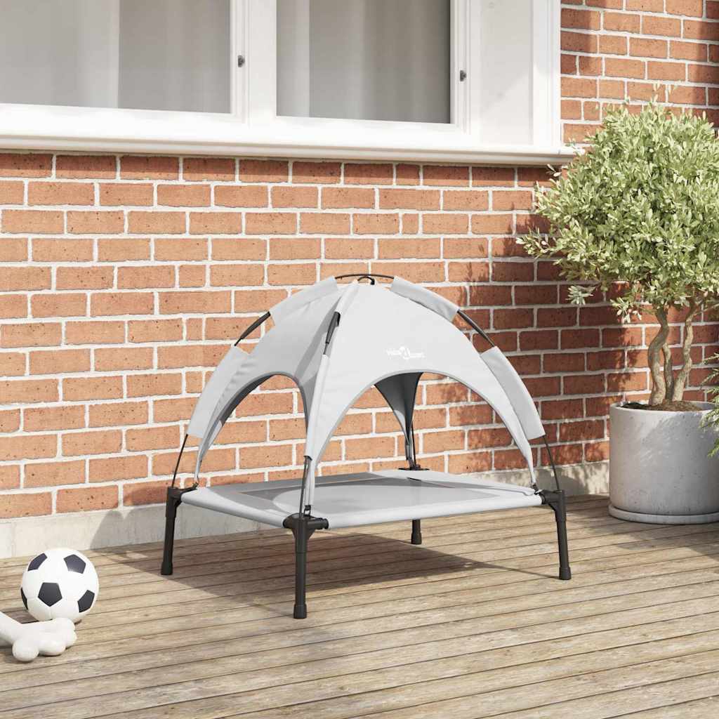 Lit Pour Chien Avec Auvent Tissu Oxford Et Acier