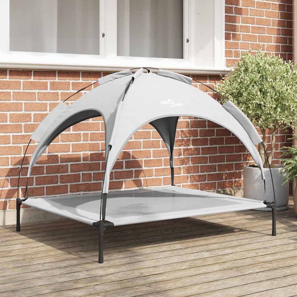 Lit Pour Chien Avec Auvent Tissu Oxford Et Acier