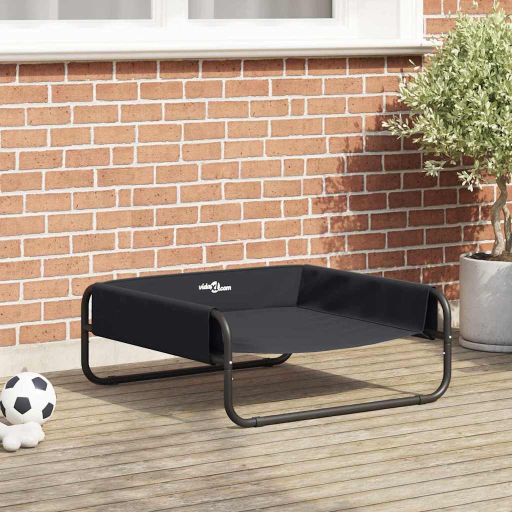 Lit Surélevé Pour Chien Anthracite Tissu Oxford Et Acier