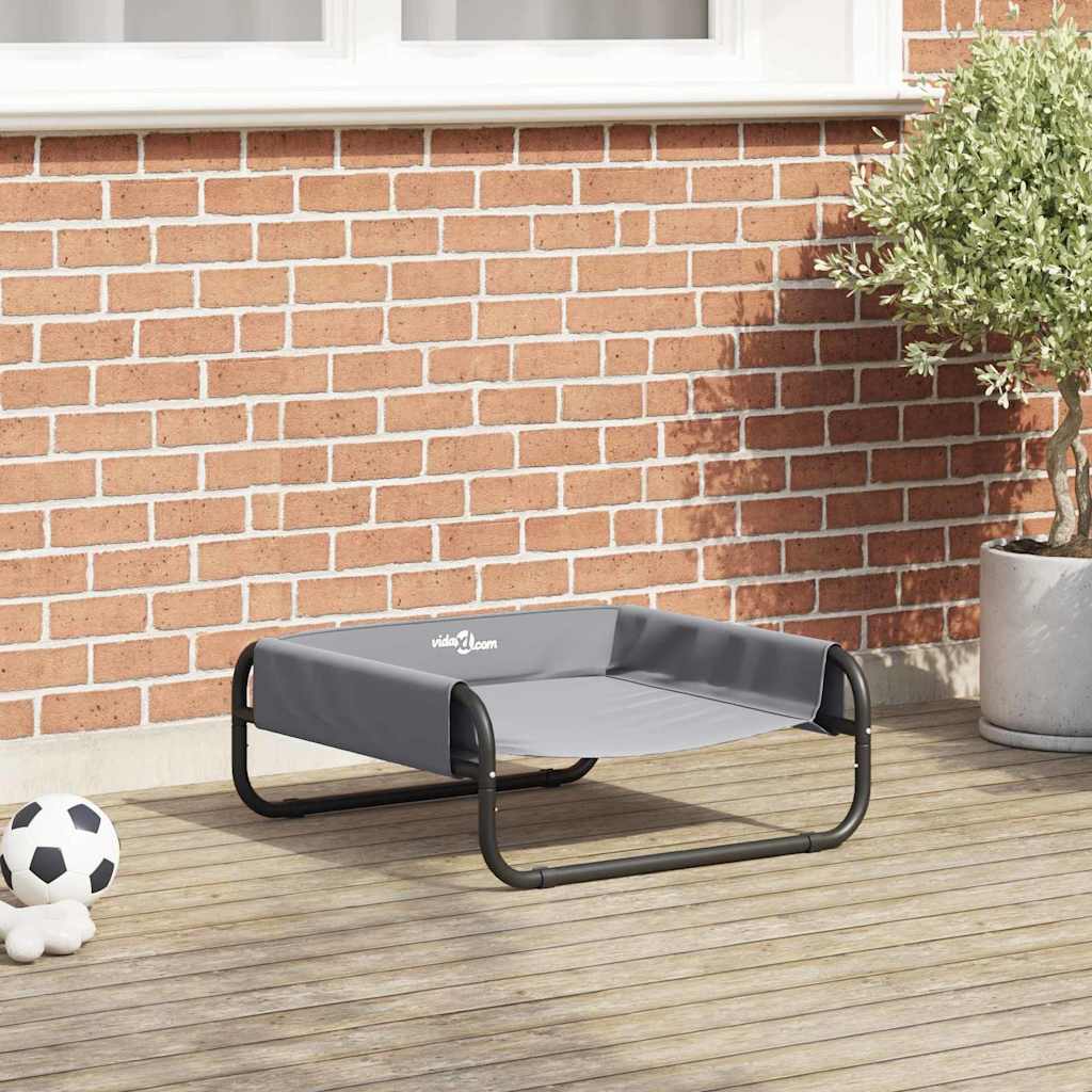 Lit Surélevé Pour Chien Anthracite Tissu Oxford Et Acier